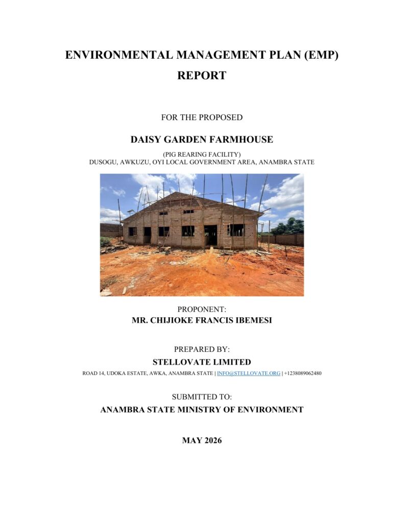environmental management plan — daisy garden farmhouse — report cover
