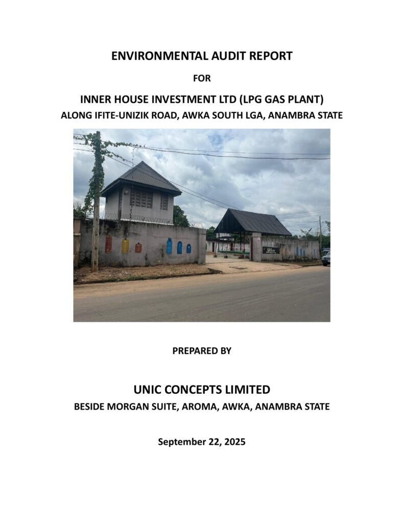 environmental audit — inner house investment ltd lpg plant — report cover